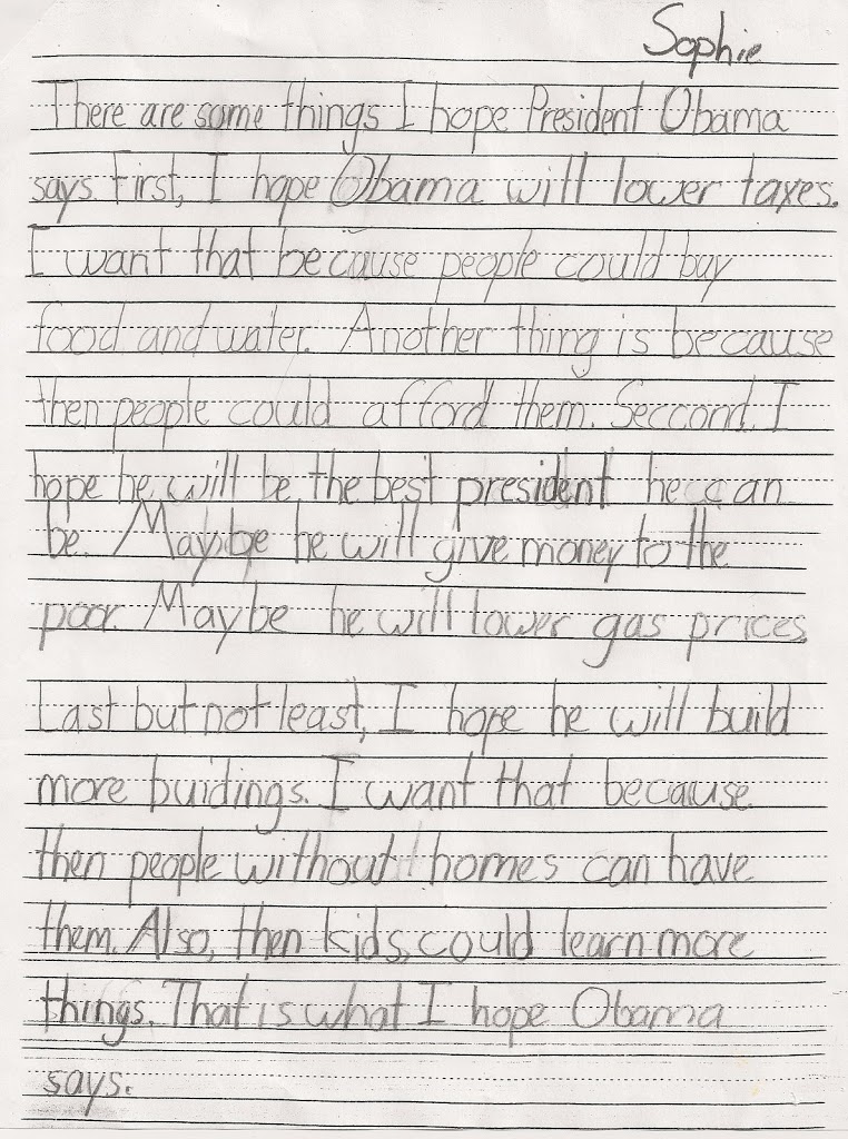 A letter to Mr. President – Sophie