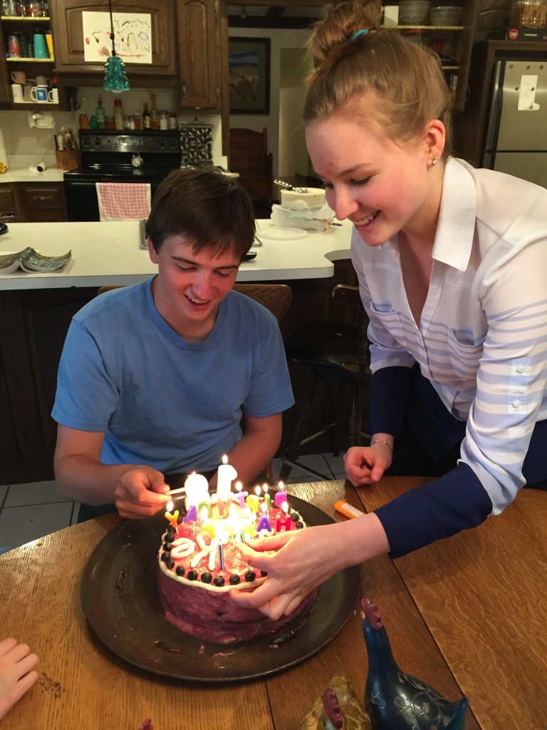 Lukas and Emily light the epic cake!