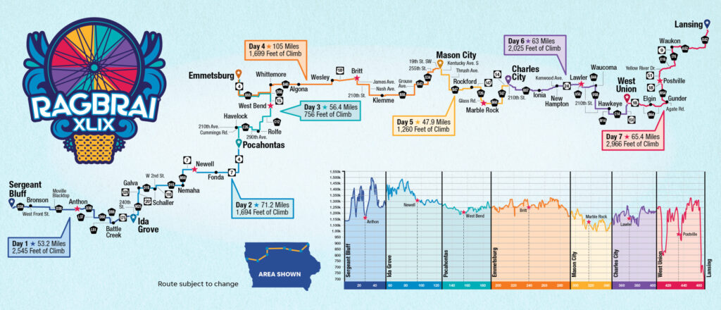 Ragbrai XLIX Route